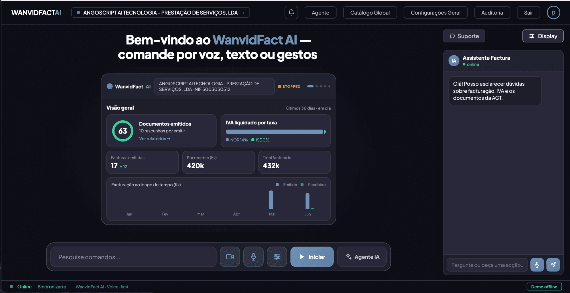 WanvidFact AI — the live invoicing dashboard